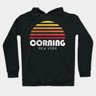 Corning NY Finger Lakes Retro Sunset Hoodie